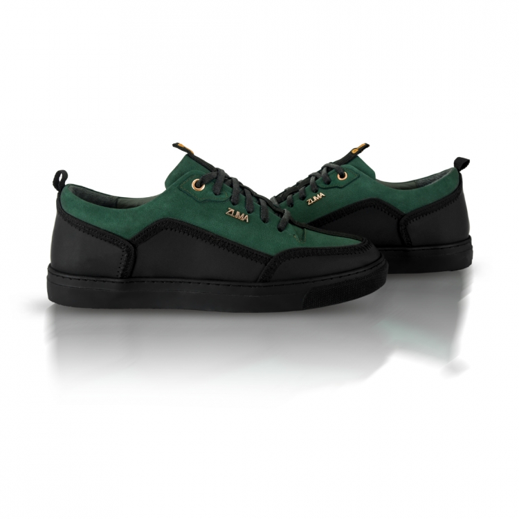 PRIME 01 PINE GREEN EMBOSSED LEATHER SNEAKER