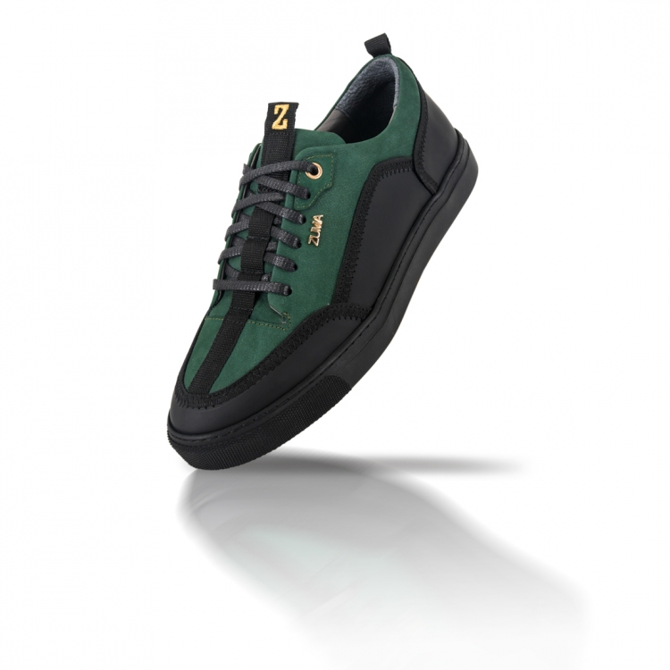 PRIME 01 PINE GREEN EMBOSSED LEATHER SNEAKER