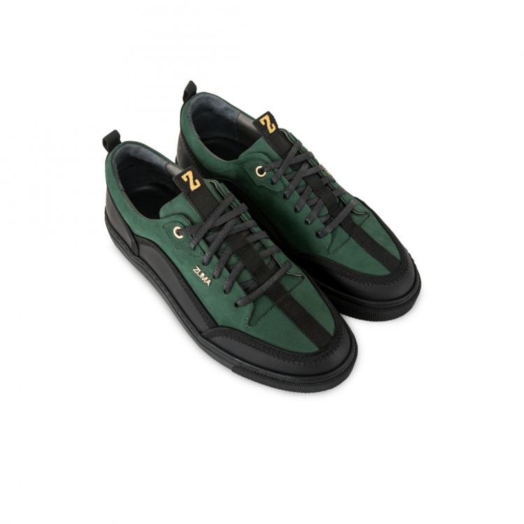 PRIME 01 PINE GREEN EMBOSSED LEATHER SNEAKER