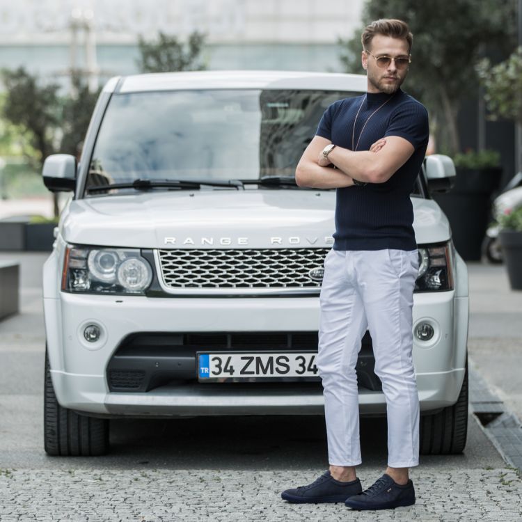 103 NAVY BLUE STINGRAY EMBOSSED LEATHER SNEAKER  Galeri Resmi 2