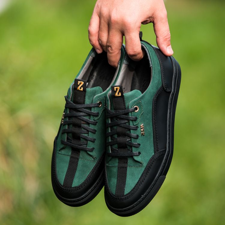 PRIME 01 PINE GREEN EMBOSSED LEATHER SNEAKER Galeri Resmi 3