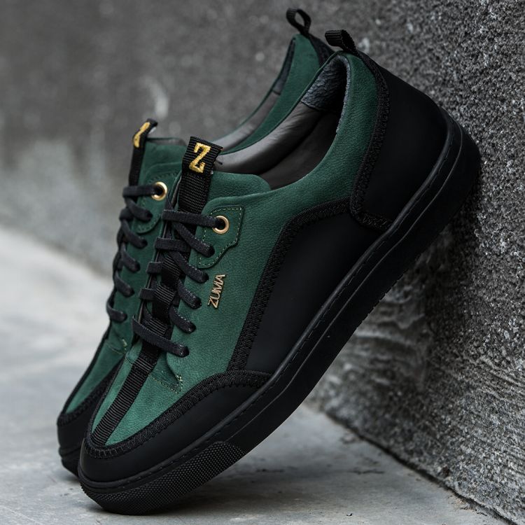 PRIME 01 PINE GREEN EMBOSSED LEATHER SNEAKER Galeri Resmi 1